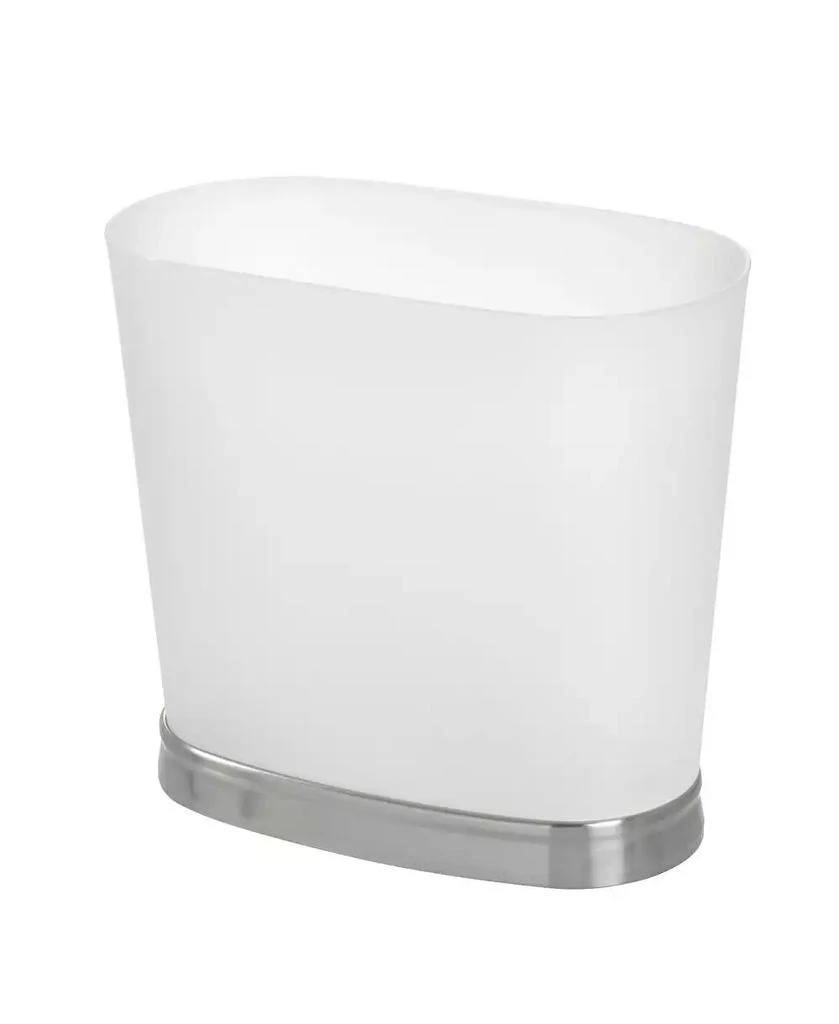 iDesign Oval Bathroom Trash Can, Set of 2, Frost/Brushed Nickel, Made in USA 7