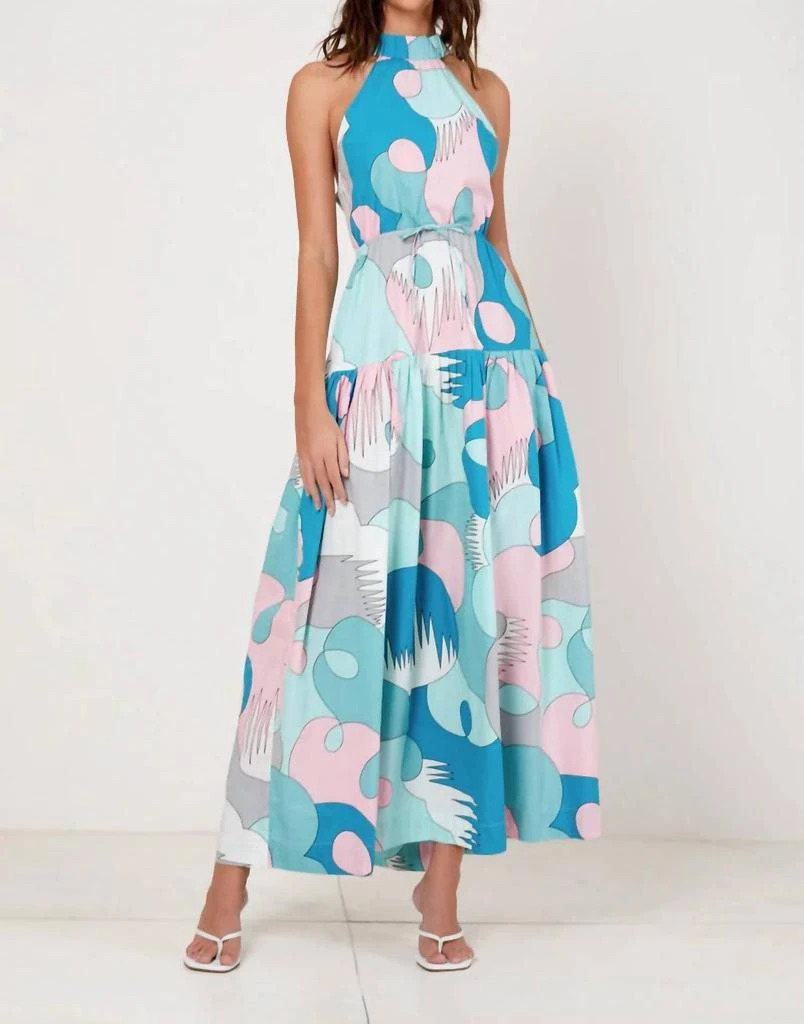 high neck low back midi dress Women's Chartreuse Satin High Neck Scoop Extreme Low Back Maxi Dress