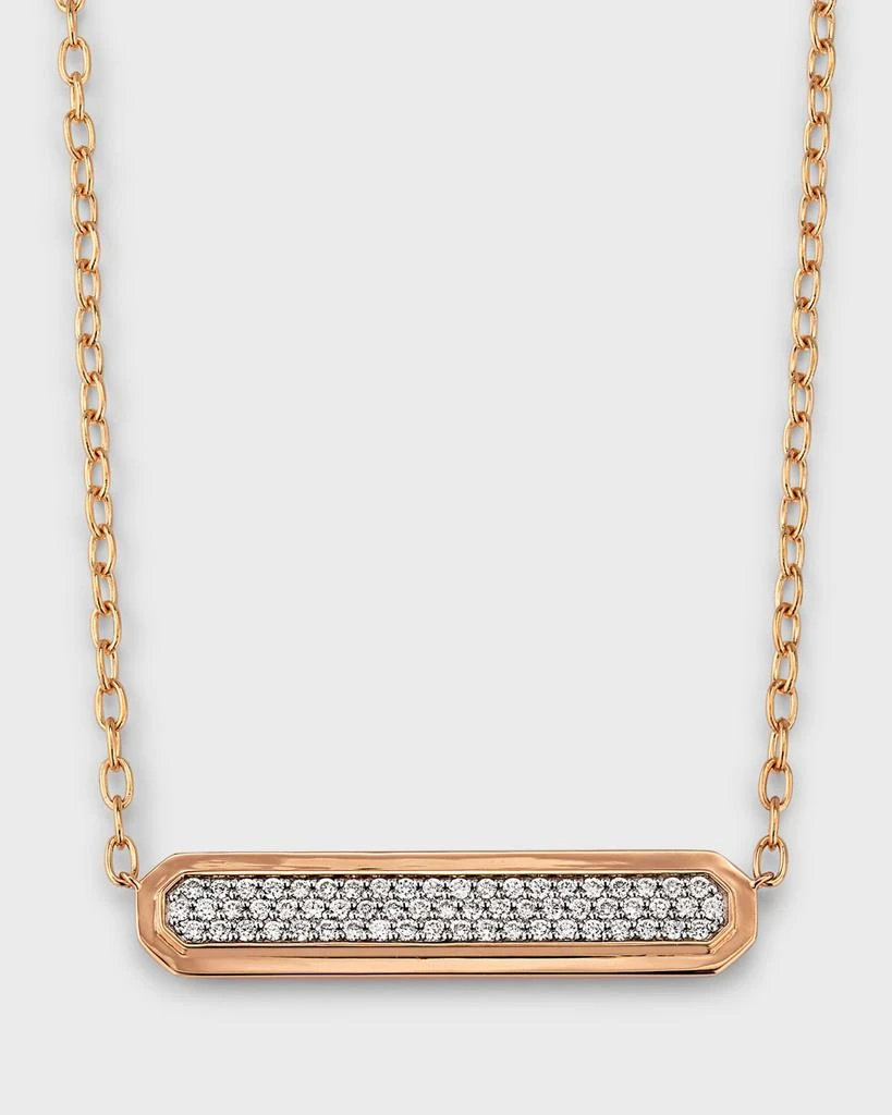 Walters Faith Carrington 18K Rose Gold and Diamond ID Bar Necklace 1
