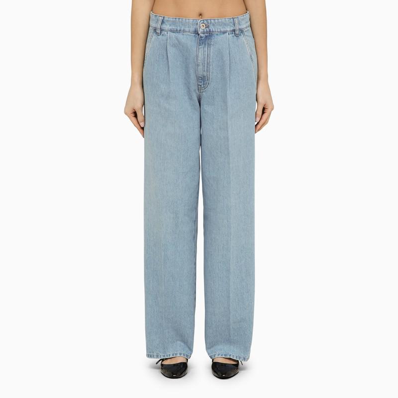 Miu Miu Light blue denim jeans with logo