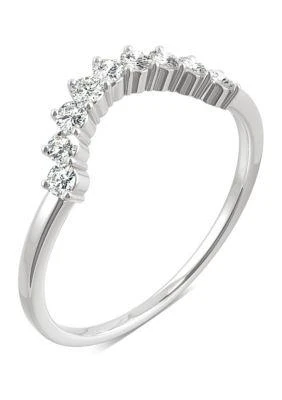 Charles 
Colvard 1/4 ct. t.w. Moissanite Contoured Band in 14K White Gold 2