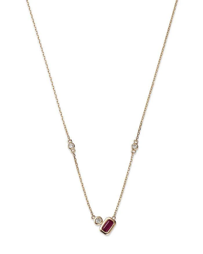 Bloomingdale
s Ruby and Diamond  Accent Necklace in 14K Yellow Gold, 18"
