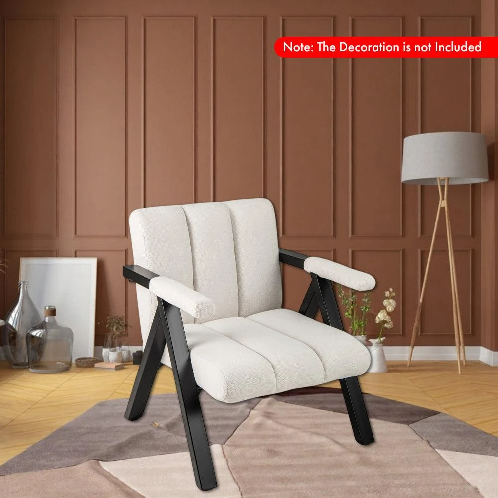 Hivvago Large Modern Armchair with Metal Frame and Comfortable Armrests 2