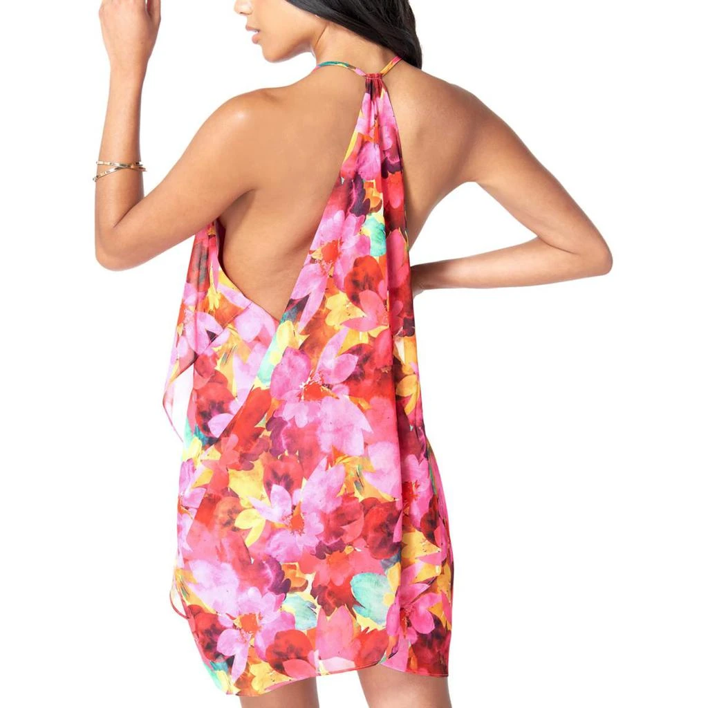 Bebe Juniors Womens Floral Print Polyester Halter Dress 2