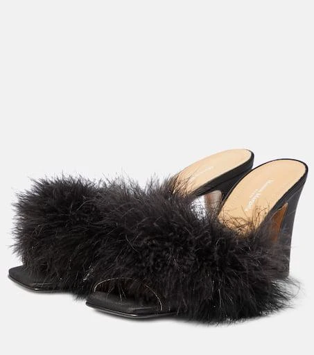 MAISON MARGIELA Feather-embellished mules 5