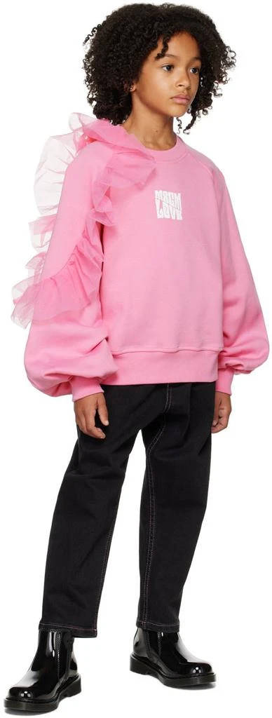 MSGM Kids Black Embroidered Jeans 4