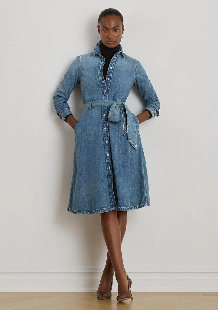 Ralph Lauren Petite Belted Denim Shirtdress