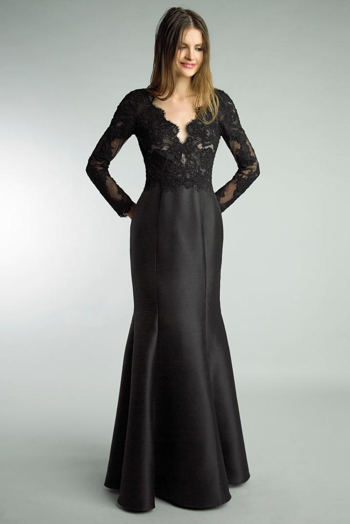 Basix Black Label Lace Top Evening Dress
