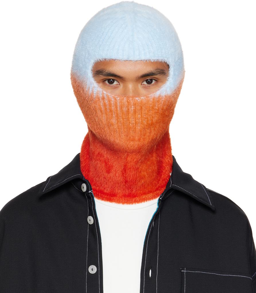 Bonsai Blue & Orange Shag Knit Balaclava