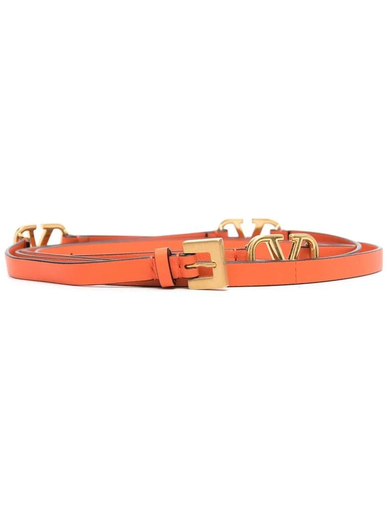 Valentino V-logo buckled leather belt - women -  -  - Orange 1