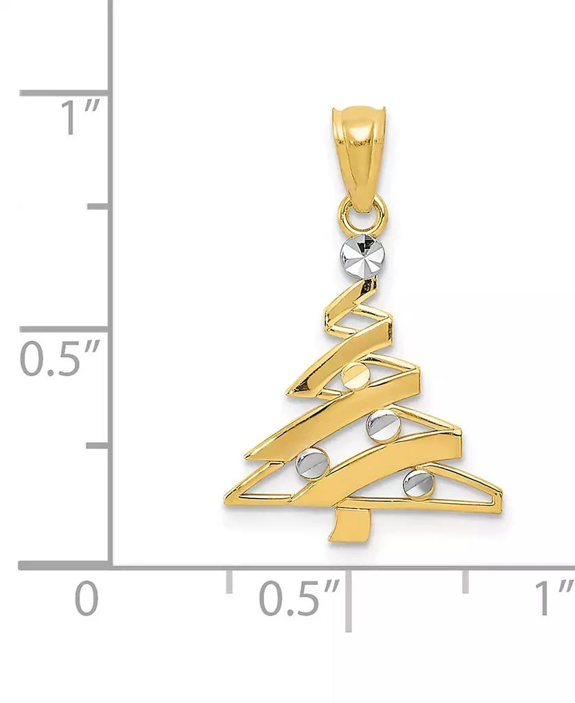 Macy
s Two-Tone Modern Christmas Tree Charm Pendant in 14k Gold 4