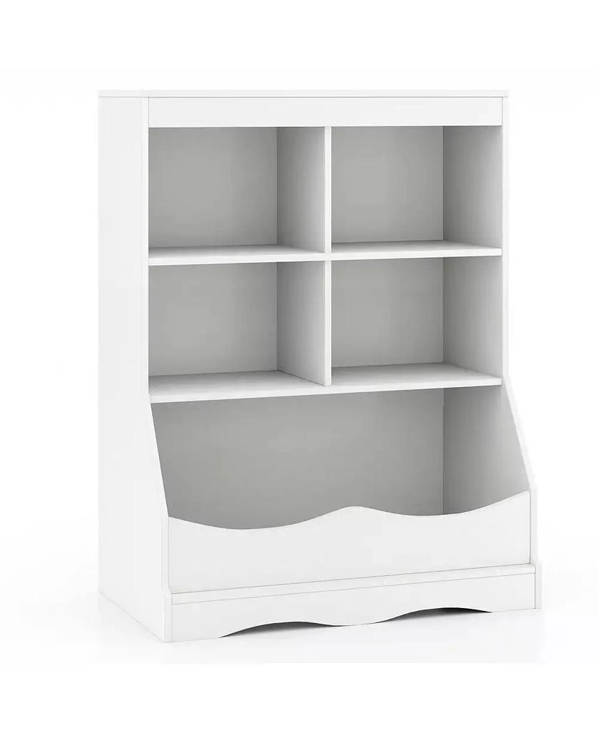 GOUUN 34.5" Kids Bookshelf with 5 Bins for Playroom and Living Room