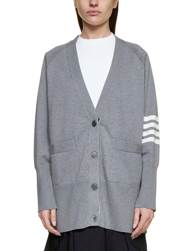 Thom Browne Thom Browne 4-Bar Long Sleeved Knit Cardigan 2