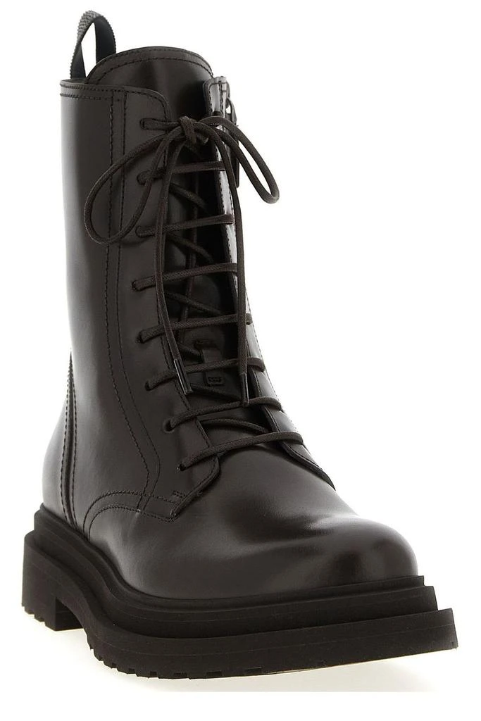 Brunello Cucinelli Brunello Cucinelli Shiny Loop Detail Combat Boots 2