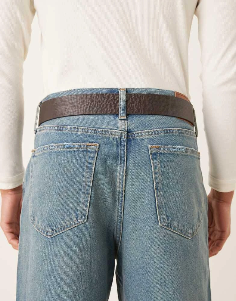 Calvin Klein Calvin Klein real leather belt with silver buckle in dark brown 3