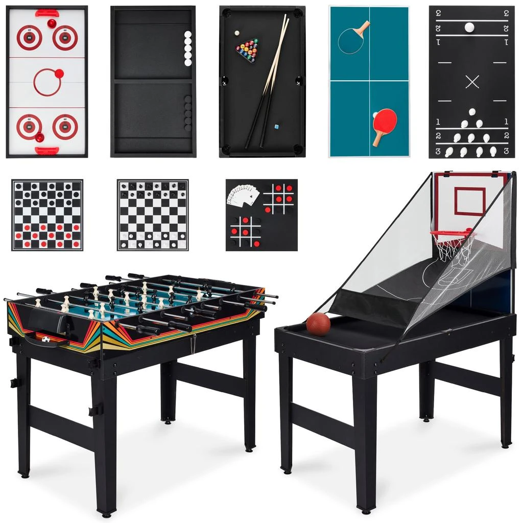 Best Choice Products 13-in-1 Combo Game Table Set w/ Ping Pong, Foosball, Basketball, Air Hockey, Archery 9