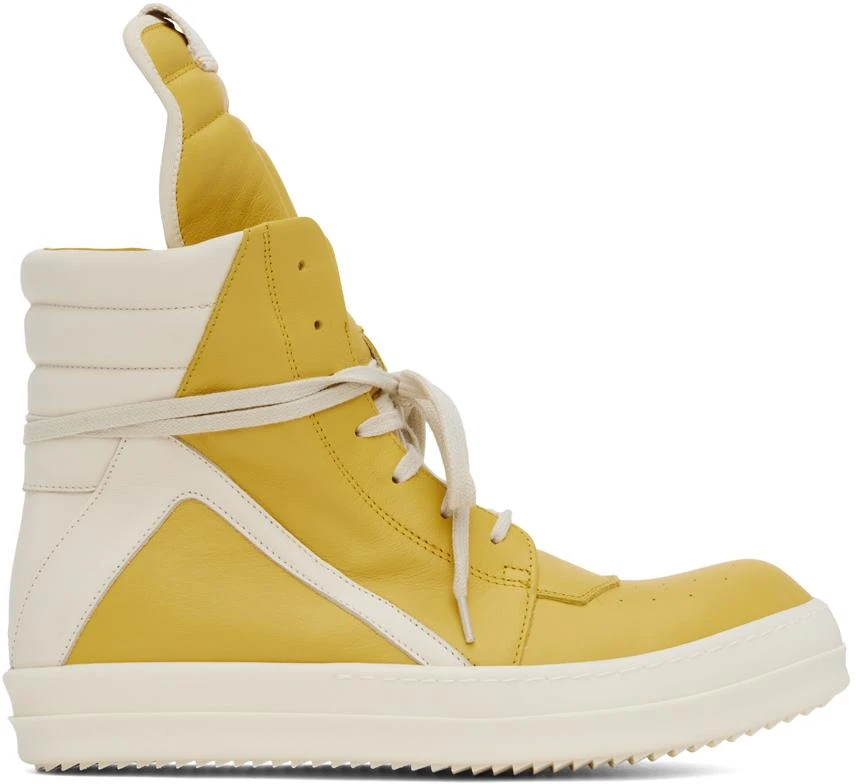 Rick Owens Yellow & White Porterville Geobasket Sneakers 1
