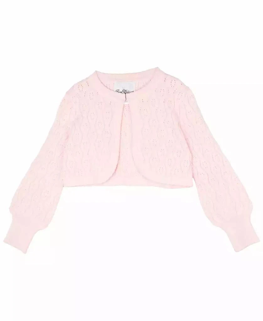Rare Editions Little and Toddler Girls Pointelle Crochet Cardigan 1