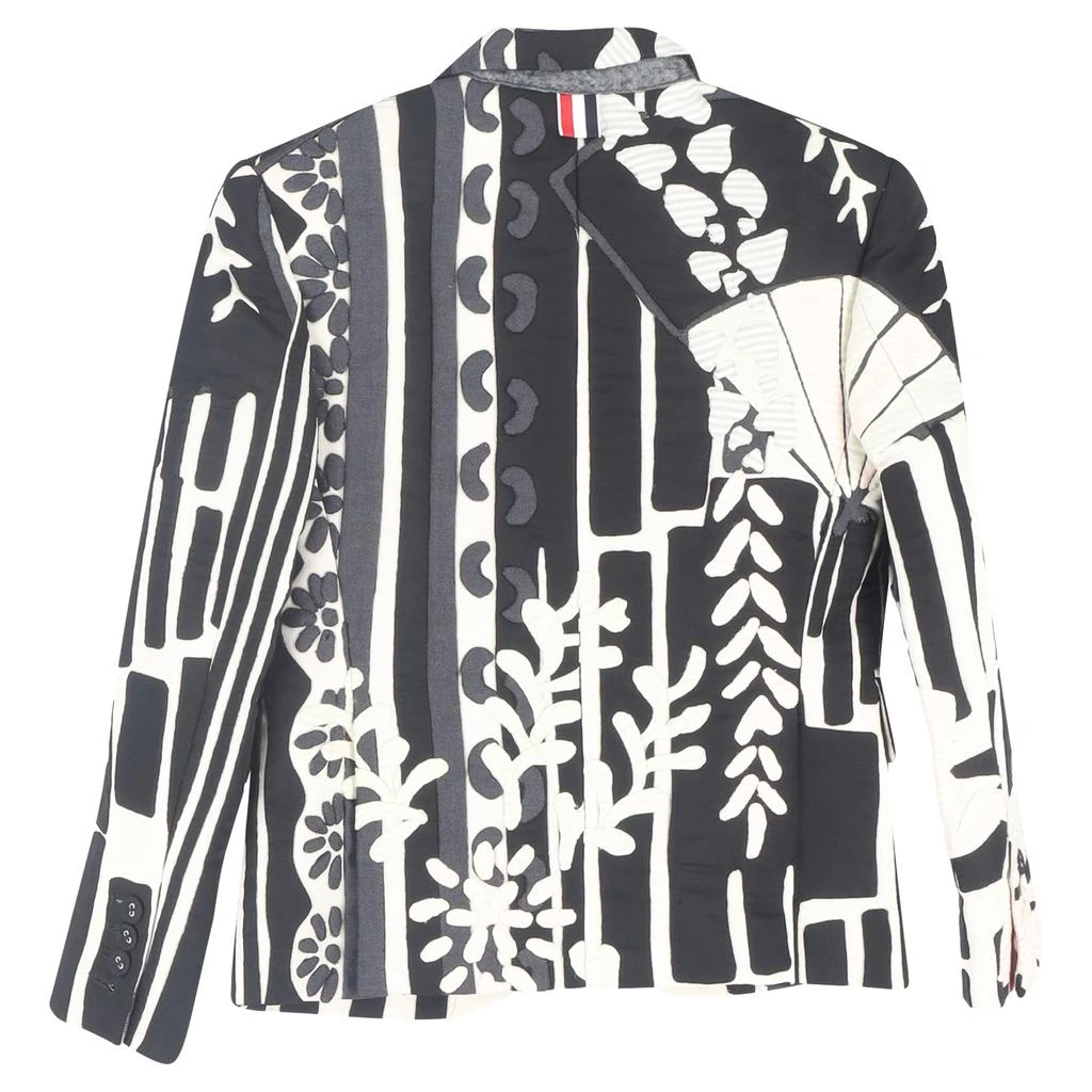 Thom Browne Thom Brown Patterned Patchwork Blazer in Black and White Wool 2