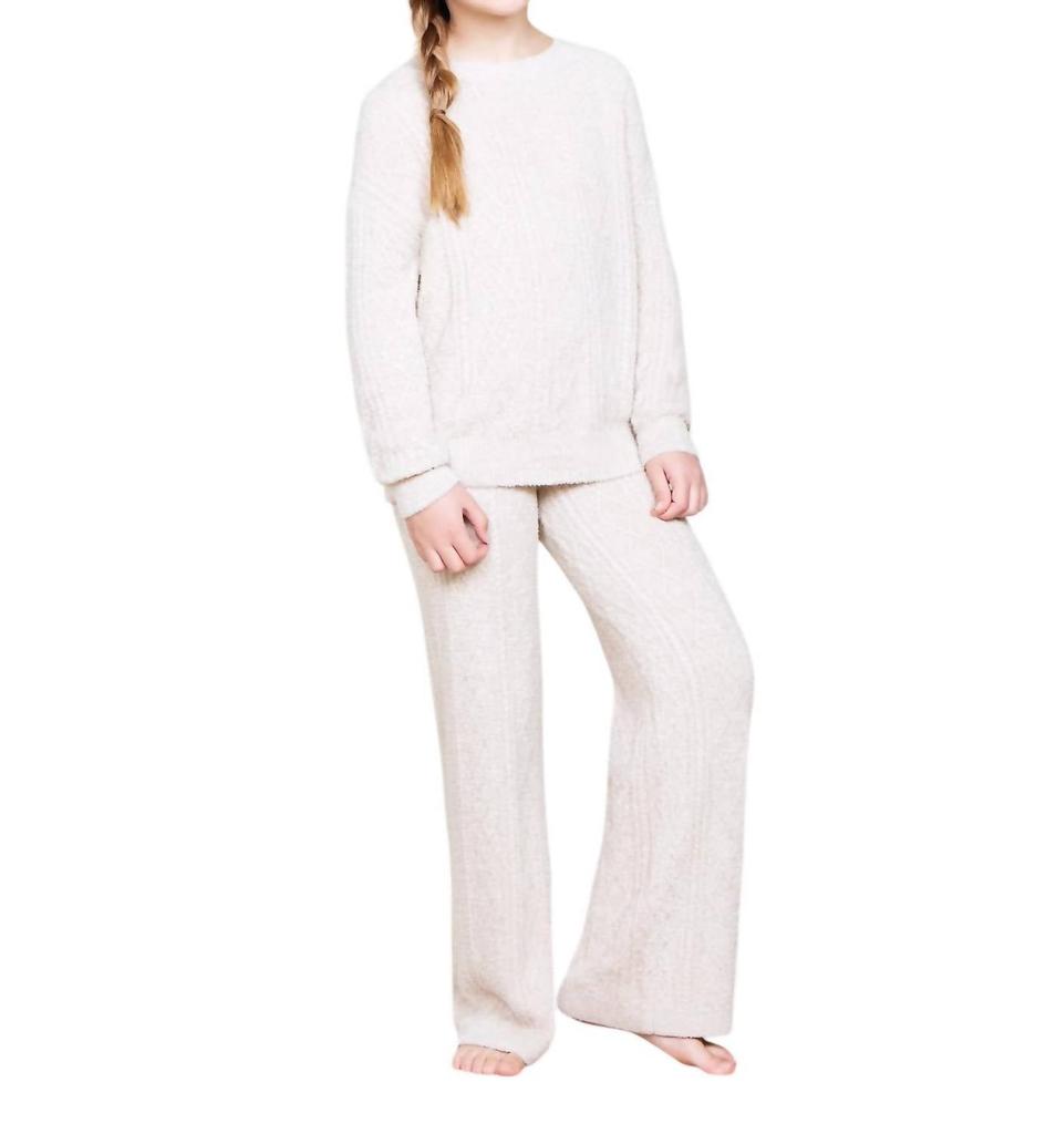 Barefoot Dreams Barefoot Dreams - Girls CozyChic Cable Pullover Sweater