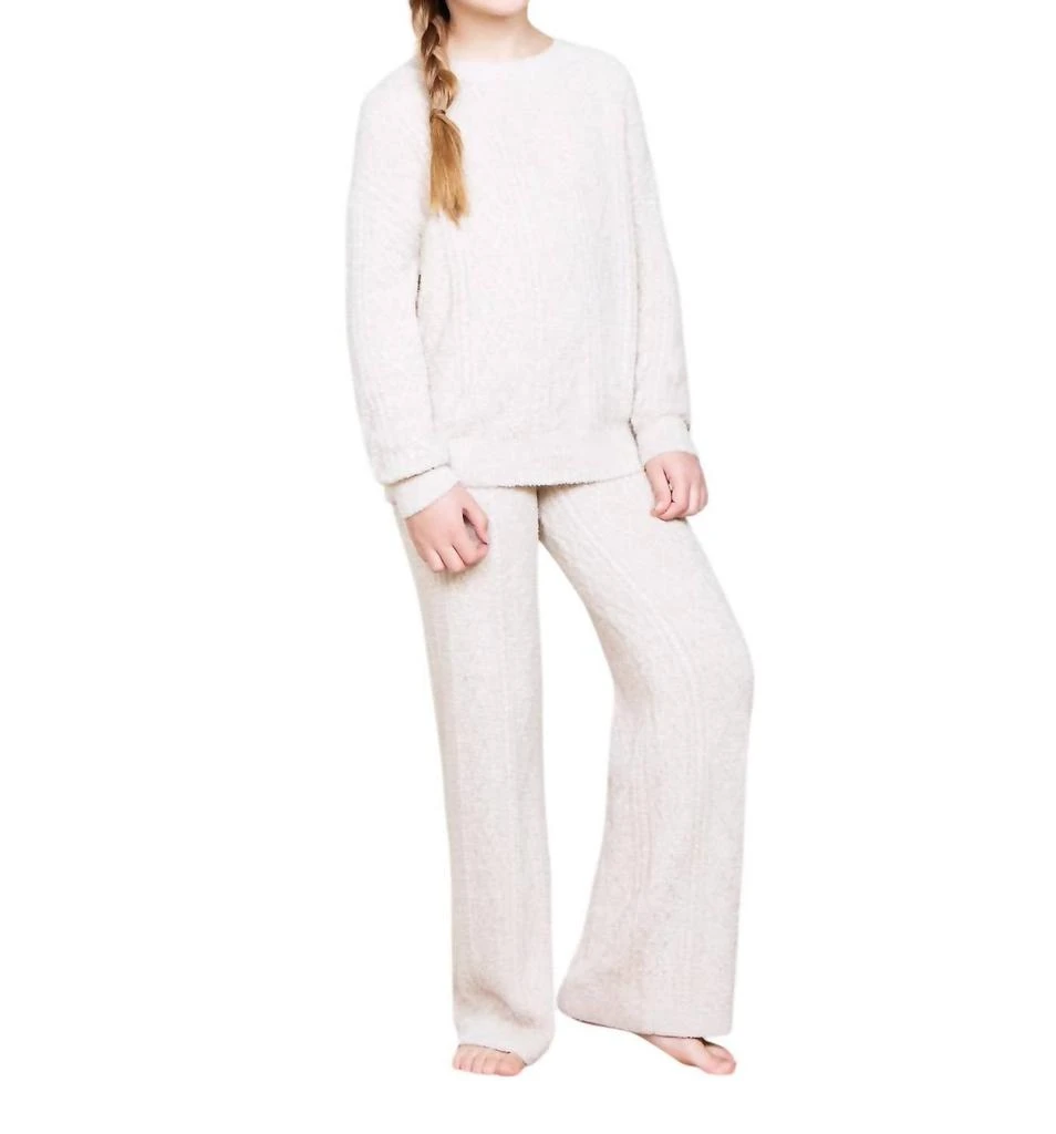 Barefoot Dreams Barefoot Dreams - Girls CozyChic Cable Pants 1