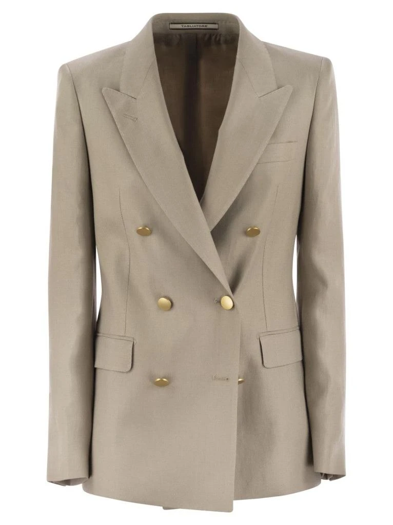 TAGLIATORE Paris - Linen Double-Breasted Blazer