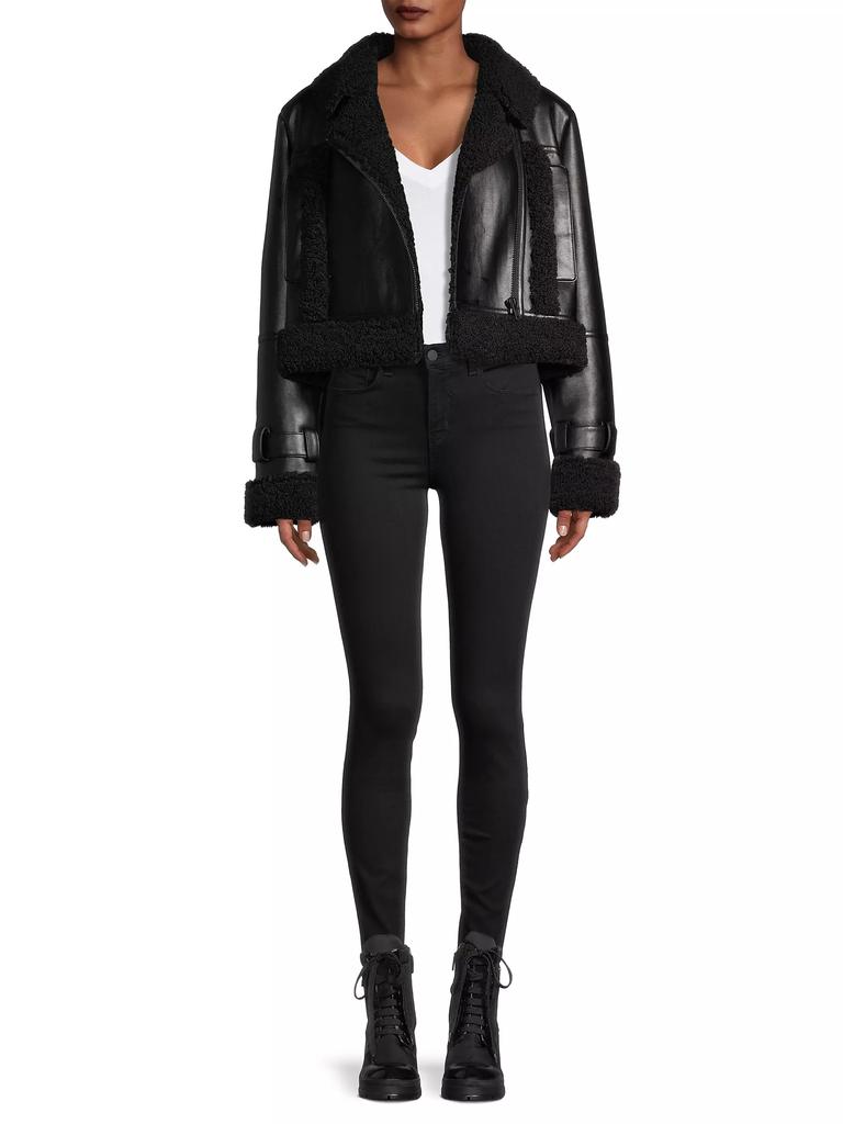 Apparis Jay Faux Leather-&-Suede Moto Jacket