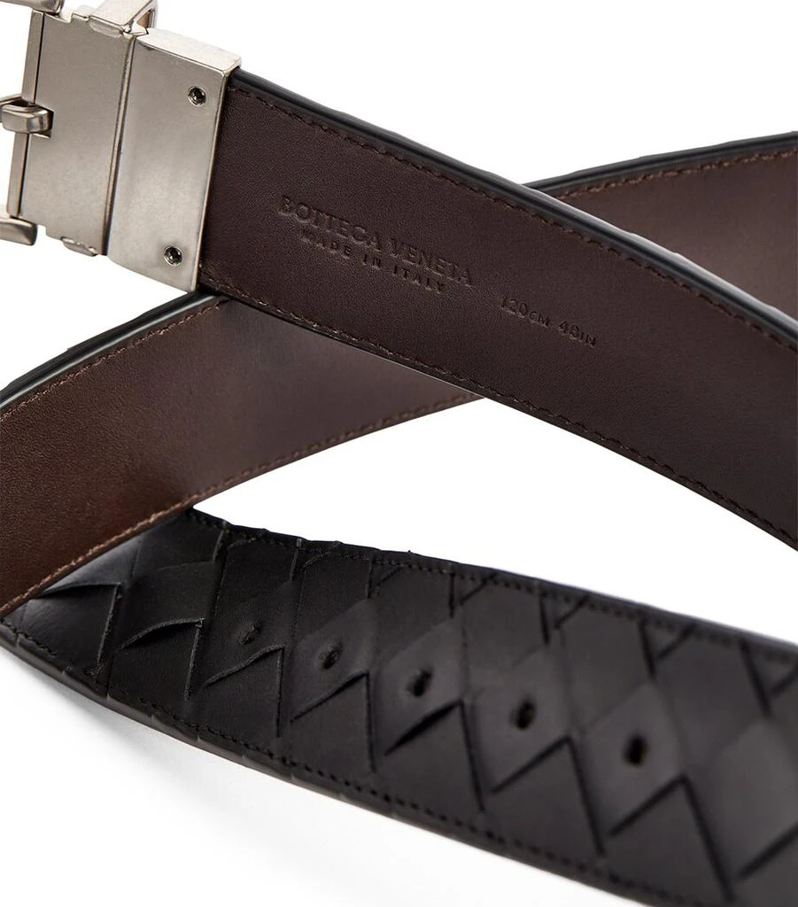 Bottega Veneta Leather Intrecciato Belt 2