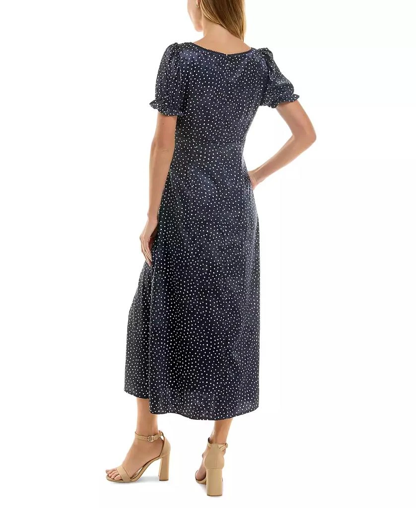 Crystal Doll Juniors' Printed Jacquard Satin Midi Dress 5