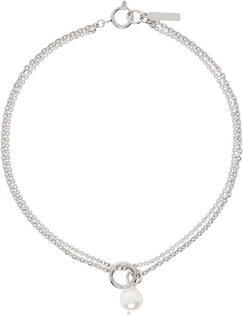 Justine Clenquet Silver Heart Crystal Necklace - JEWELRY - BeyondStyle