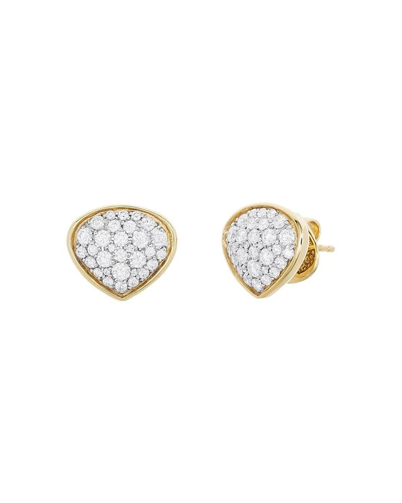 MARINA 18K Yellow Gold Trisola Diamond Stud Earrings 1