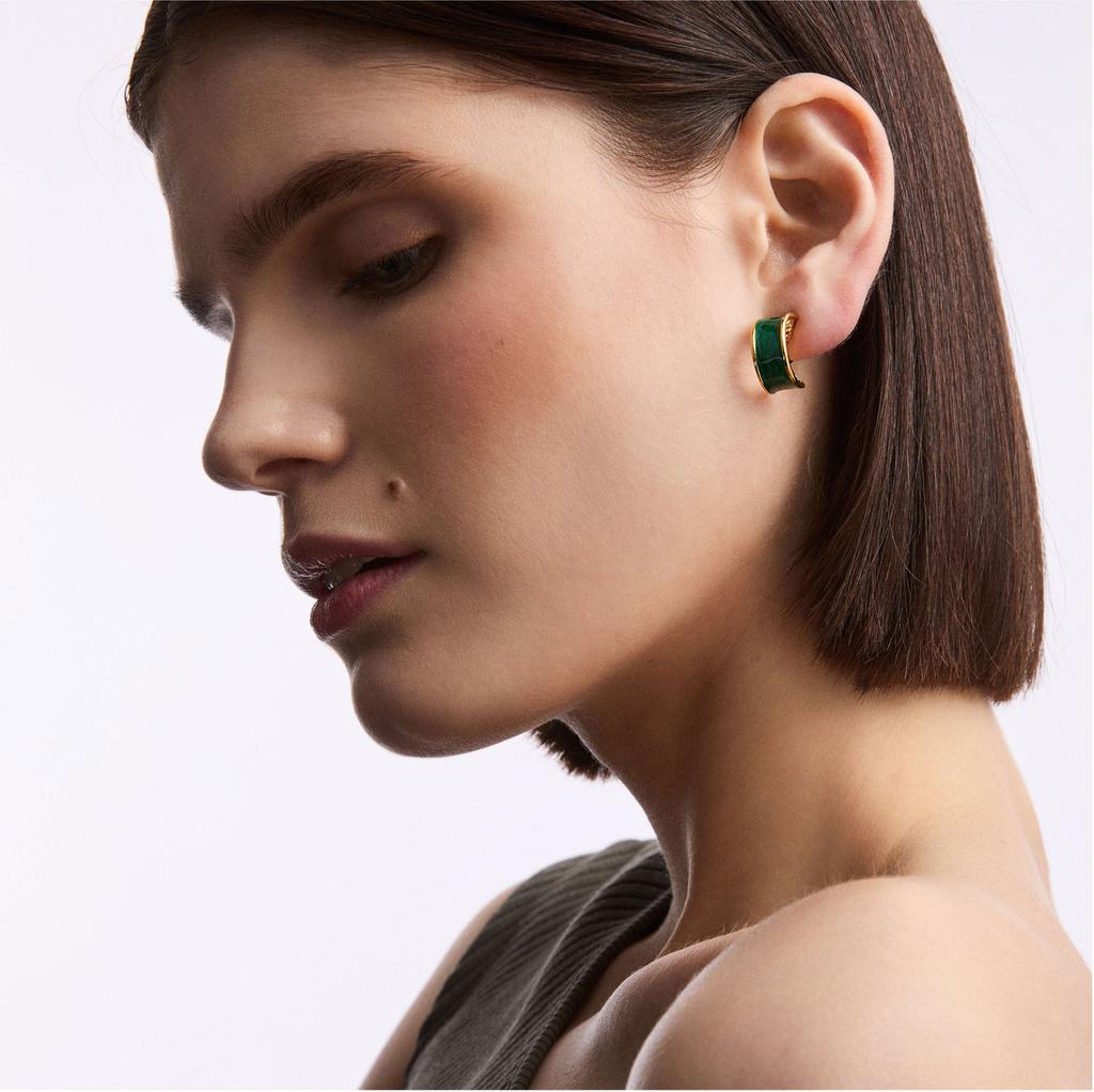 Susan Caplan Vintage 1980s vintage green enamel clip-on earrings