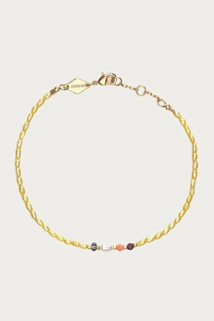 ANNI LU Rice & Shine Bracelet In Yellow Cream 1