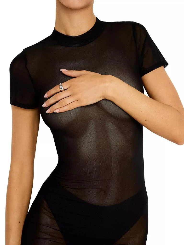 Good American Sheer Mesh T-Shirt Maxi Dress 4