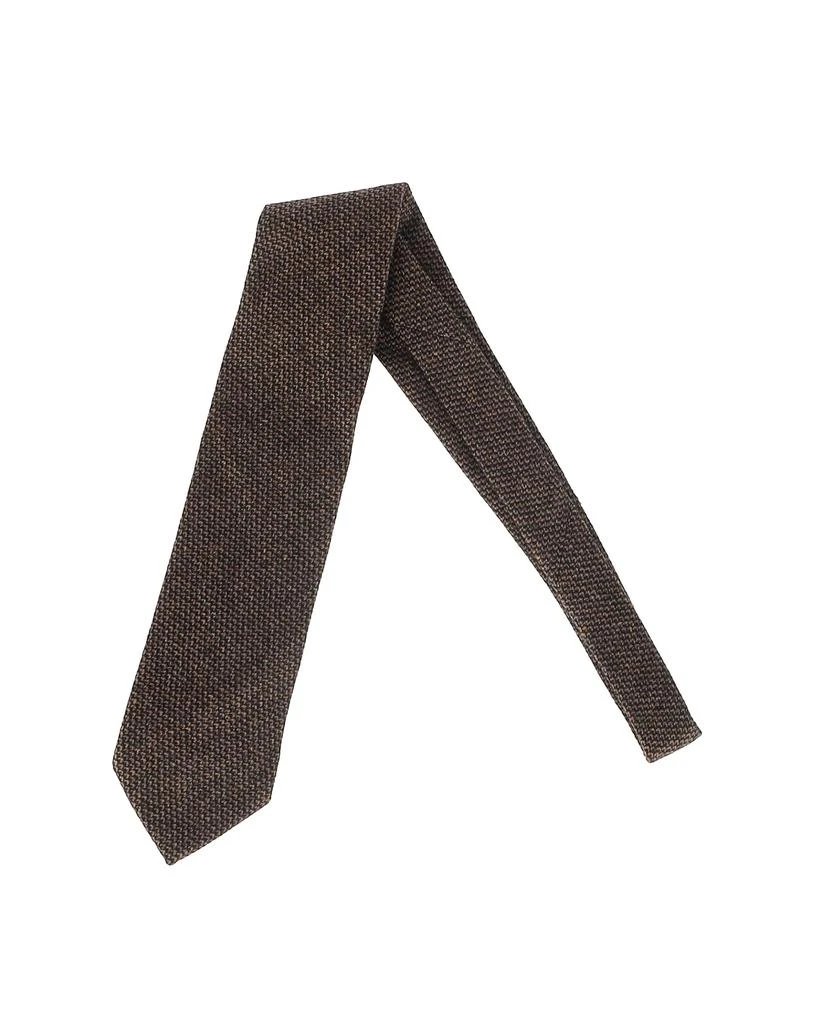 loro piana Loro Piana Textured Tie in Brown Wool 3