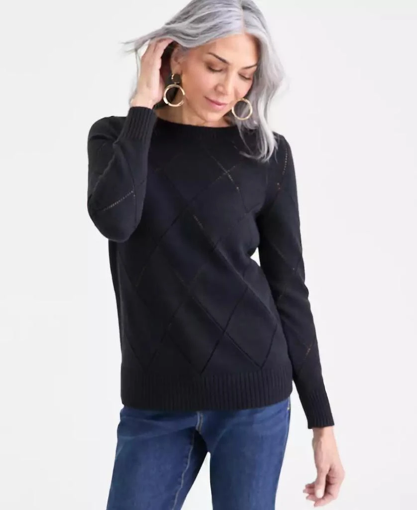 Style & Co Women's Pointelle Boat-Neck Sweater, Macy's Exclusive