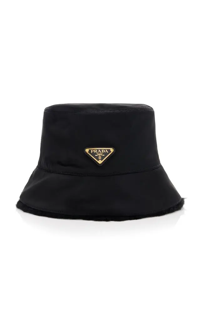 Prada Prada Reversible Nylon; Shearling Bucket Hat - Moda Operandi