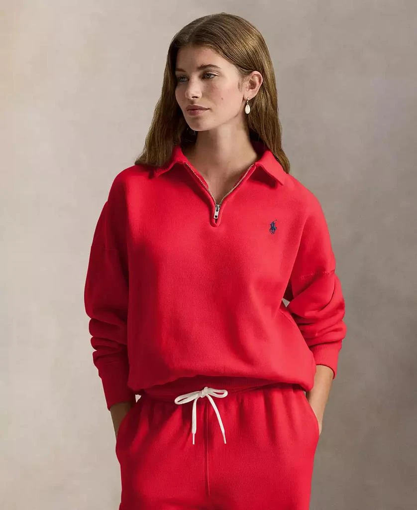Ralph Lauren Women
s Fleece Quarter-Zip Top