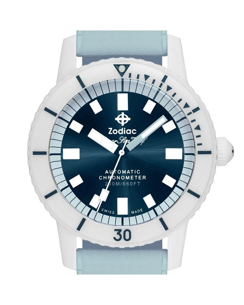 ZODIAC Ceramic Compression Diver Automatic Rubber Strap Watch, 41mm 3