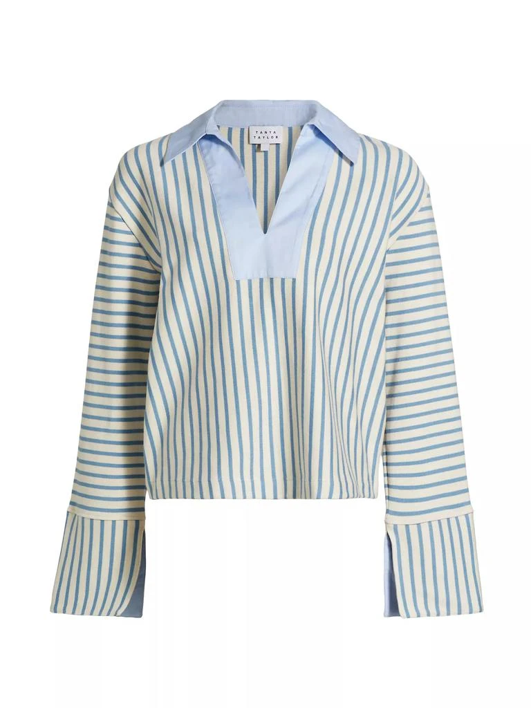 Tanya Taylor Whitney Striped Long-Sleeve Top 1