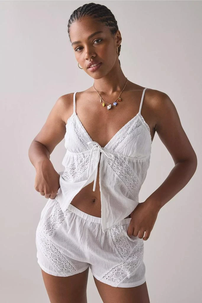 Out From Under Out From Under Virginia Lace-Trim Cotton Babydoll Cami + Micro Short Set 2