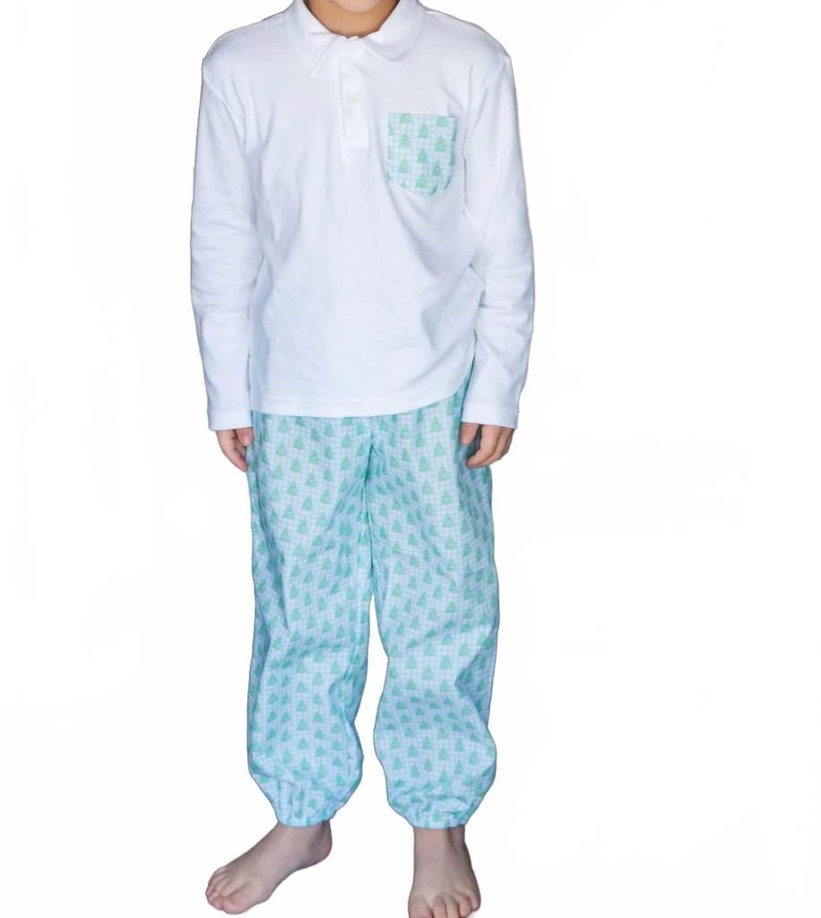 James 
Lottie Boys Carter Pant Set In Gingham Christmas Tree