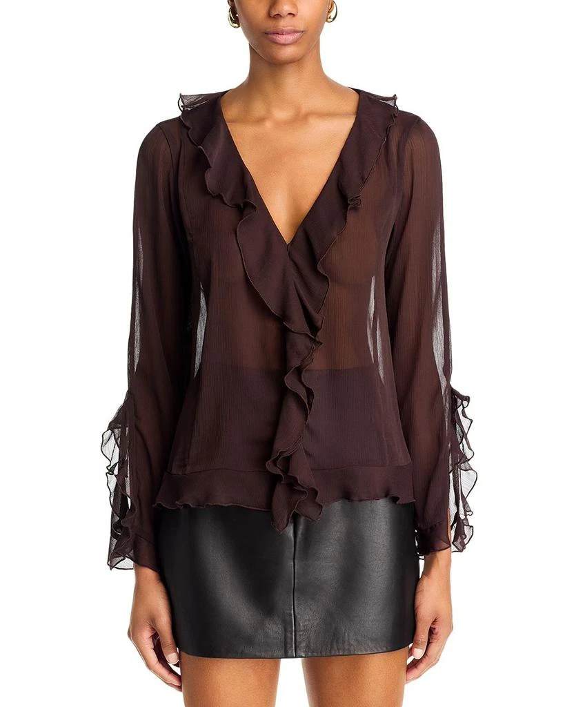 Lucy Paris V Neck Ruffle Top 6
