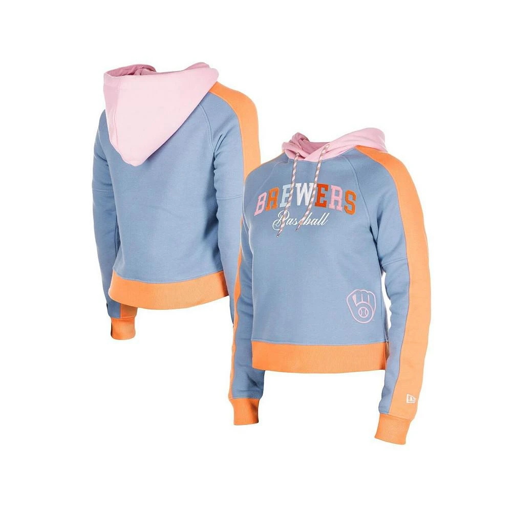 New Era Women's Light Blue Milwaukee Brewers Fashion Color Pop Pullover Hoodie