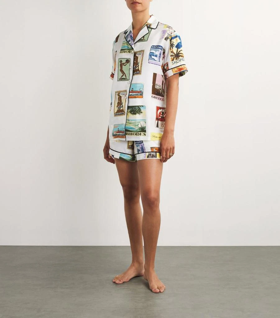 OLIVIA VON HALLE Silk Ingo Postcard Pyjama Set 2