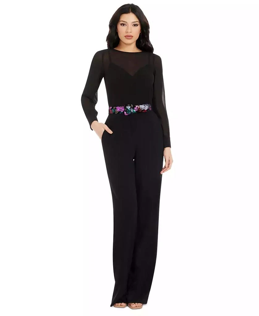 Dress The Population Women's Sequin Belted Pilar Jumpsuit 1