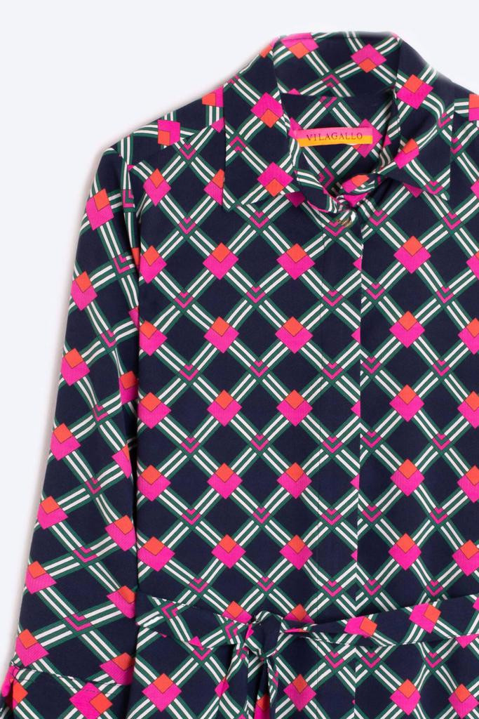 VILAGALLO Vilagallo - Women's Long Sleeve Geo Print Dress