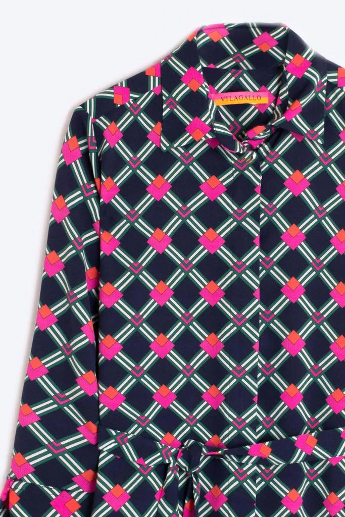 VILAGALLO Vilagallo - Women's Long Sleeve Geo Print Dress 2