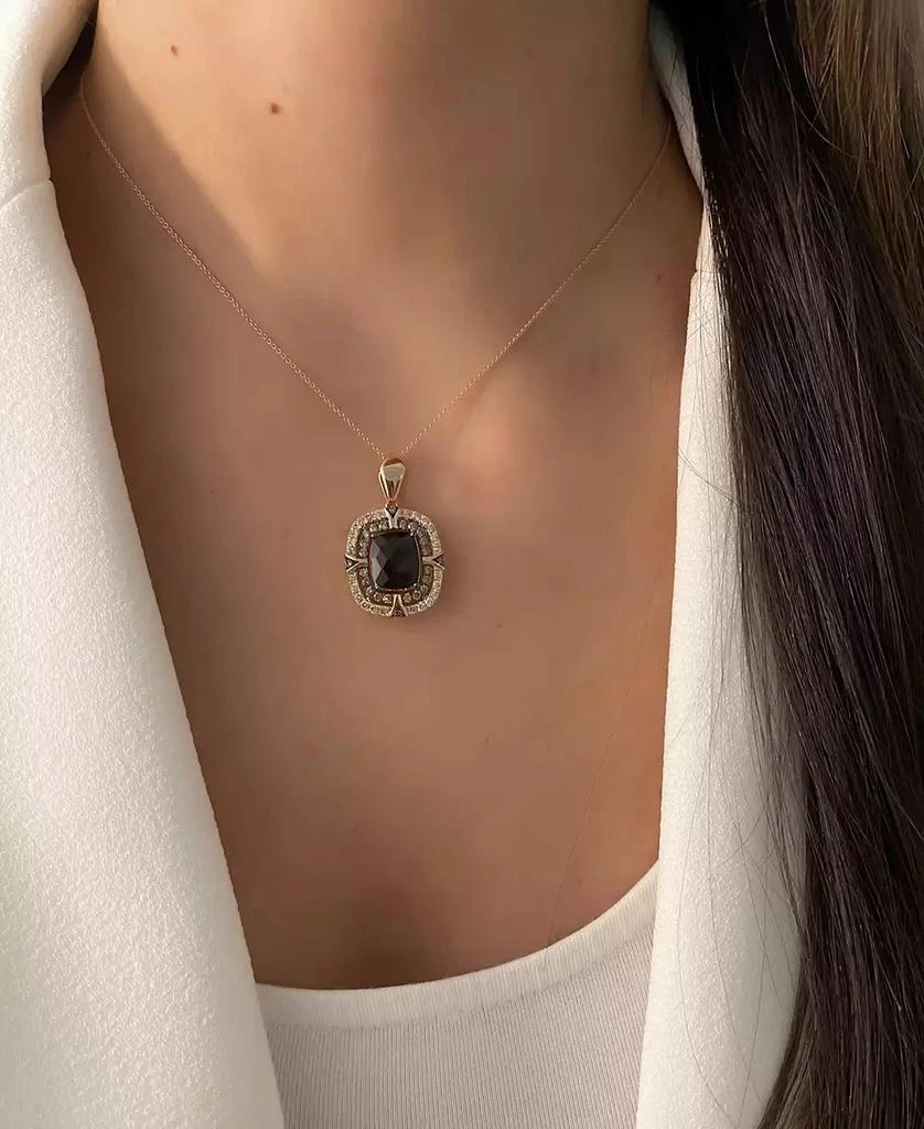 Le Vian Chocolate Quartz (3-1/2 ct. t.w.) 
Diamond (3/4 ct. t.w.) Double Halo Pendant Necklace in 14k Rose Gold, 18" + 2" extender 2