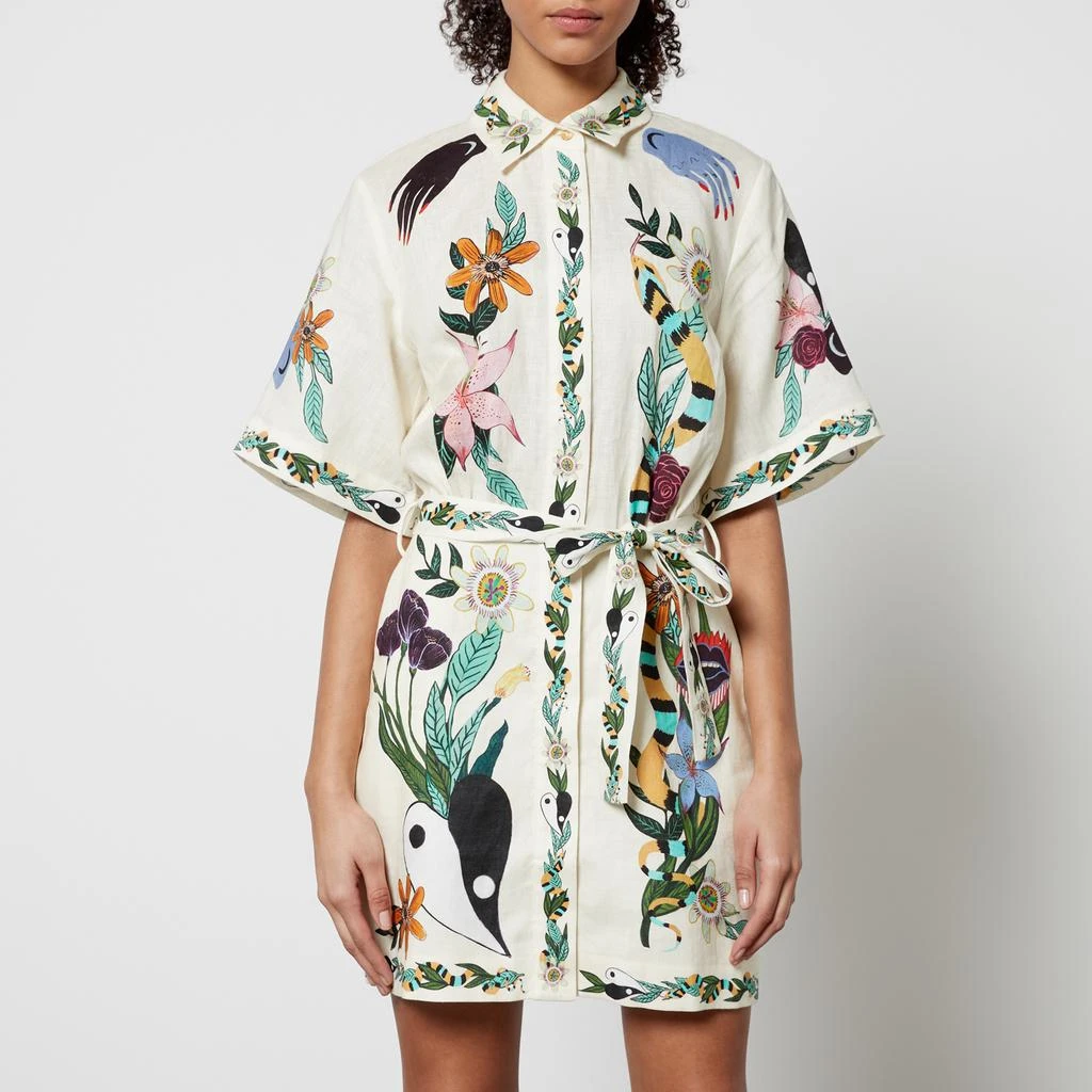 Alemais Meagan Floral-Print Linen Mini Dress 1